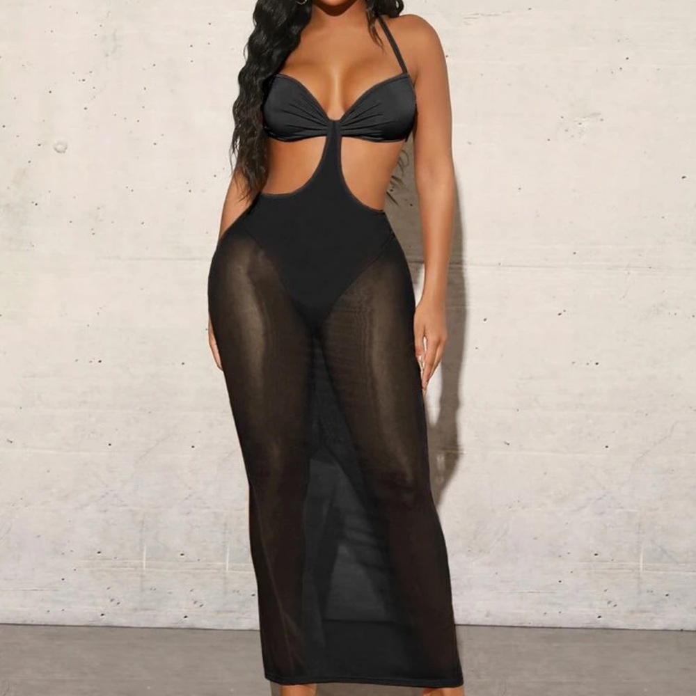 Halter Mesh Dress